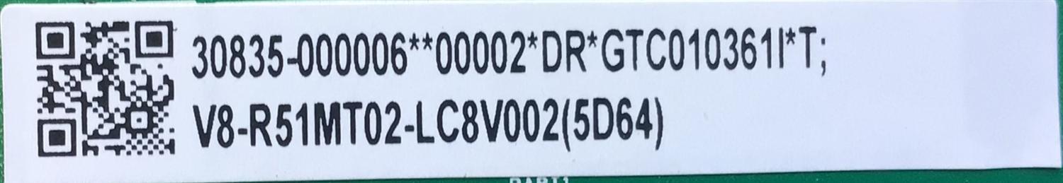 LED DRIVER PARA TV TCL / NUMERO DE PARTE 30835-000006 / 40D75S54-DRB2LG / V8-R51MT02-LC8V002 / GTC010361 / 11602-500127 / D75S54 / PANEL LVU750NDDJ / MODELO 75S546 - Imagen 3